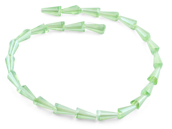 8x16mm Green Cone Faceted Crystal Beads