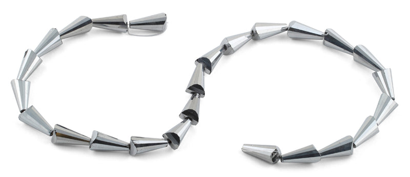 8x16mm Grey Cone Faceted Crystal Beads