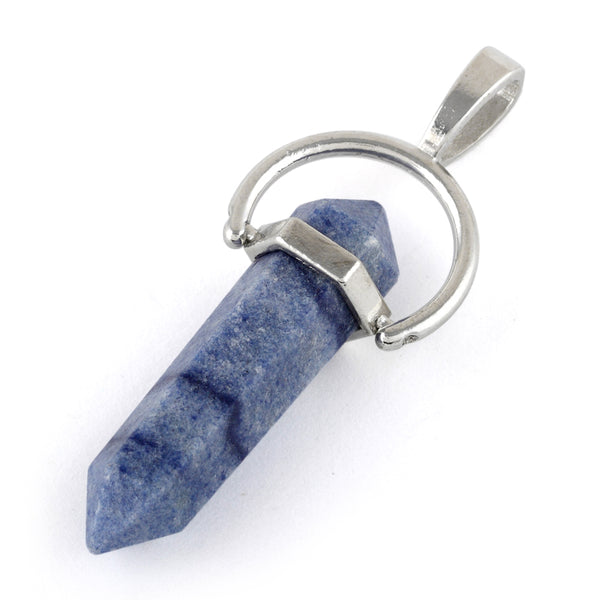 8X35mm Faceted Double Point-Swing Dumortierite Pendant