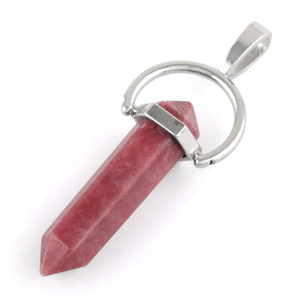 8X35mm Faceted Double Point-Swing Rhodonite Pendant