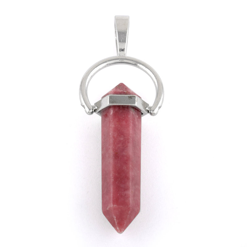 8X35mm Faceted Double Point-Swing Rhodonite Pendant