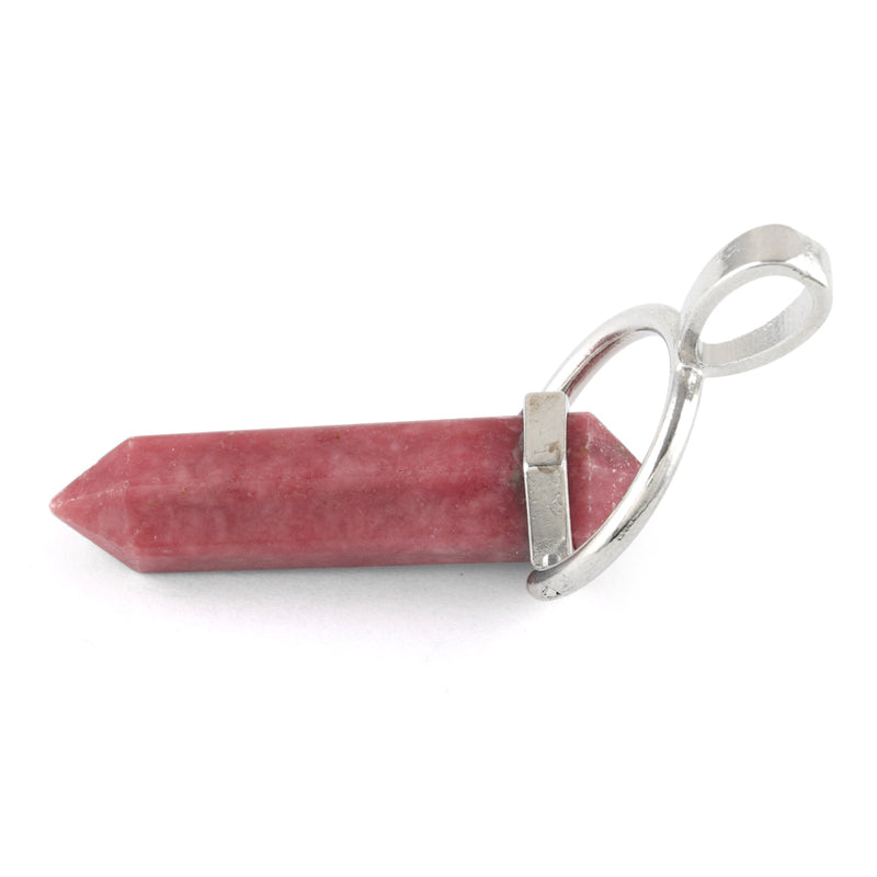 8X35mm Faceted Double Point-Swing Rhodonite Pendant