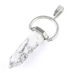 8X35mm Faceted Single Point-Swing White Howlite Pendant