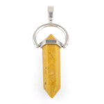 8X35mm Faceted Single Point-Swing Yellow Serpentine Pendant