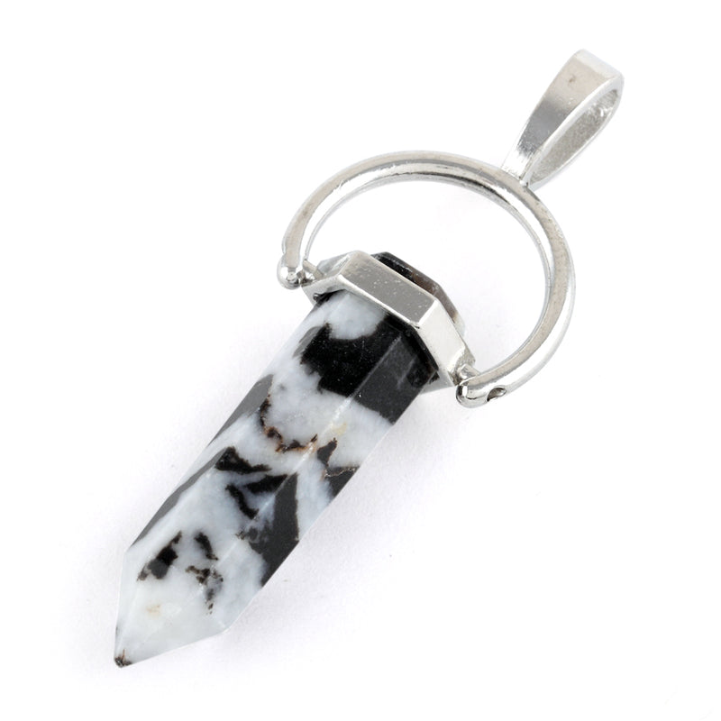 8X35mm Faceted Single Point-Swing Zebra Jasper Pendant