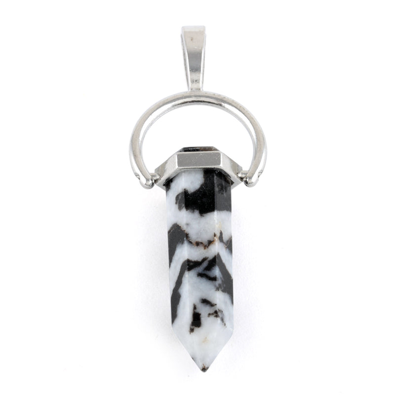 8X35mm Faceted Single Point-Swing Zebra Jasper Pendant