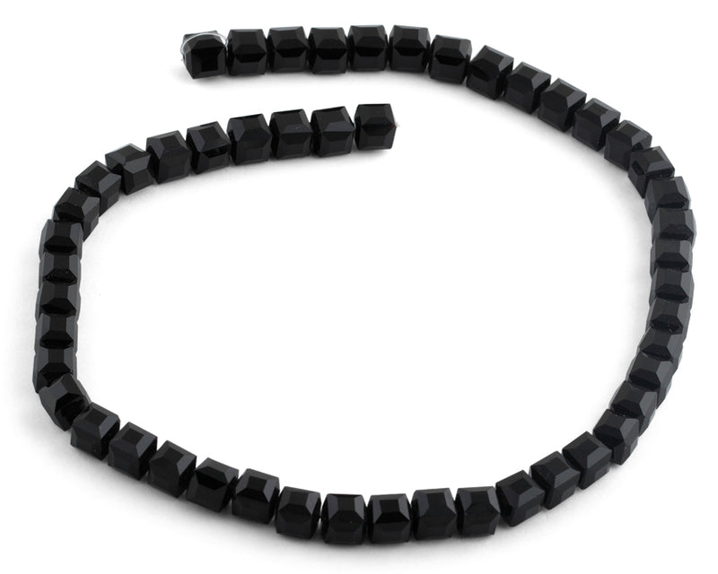 8x8mm Black Square Faceted Crystal Beads