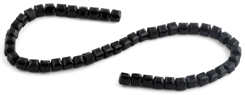 8x8mm Black Square Faceted Crystal Beads