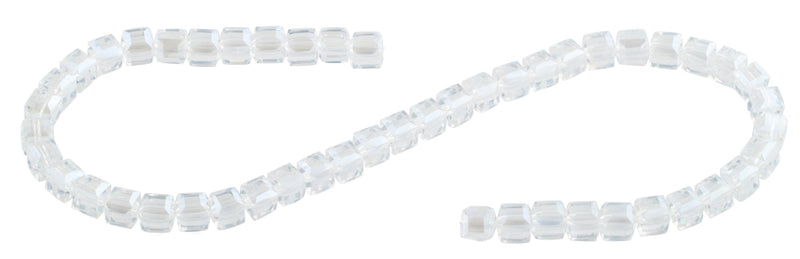 8x8mm Clear Square Faceted Crystal Beads