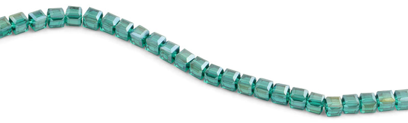 8x8mm Dark Green Square Faceted Crystal Beads
