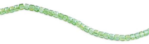 8x8mm Green Square Faceted Crystal Beads