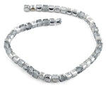 8x8mm Grey Square Faceted Crystal Beads