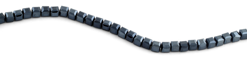 8x8mm Metallic Blue Square Faceted Crystal Beads