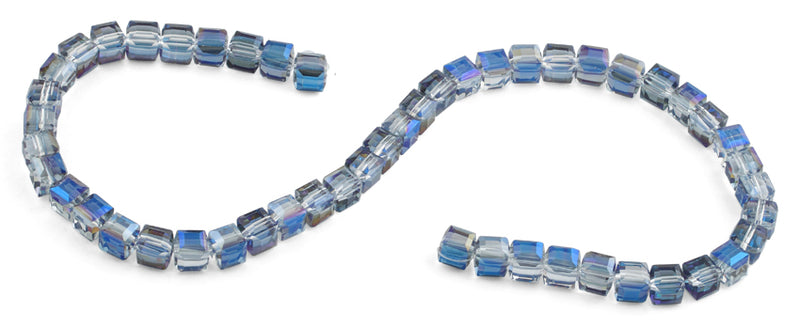 8x8mm Navy Blue Square Faceted Crystal Beads