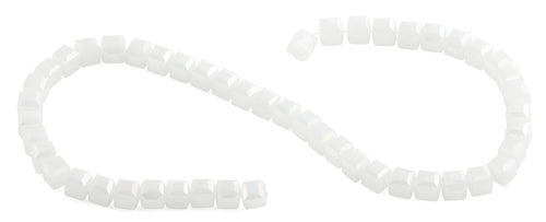 8x8mm White Square Faceted Crystal Beads