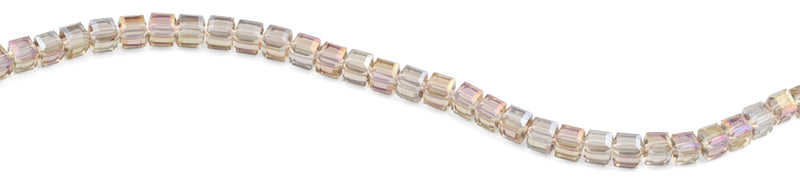 8x8mm Yellow Square Faceted Crystal Beads