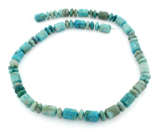 9mm Tube & Rondelle Dyed Turquoise Jasper Gem Stone Beads