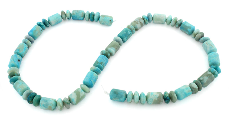 9mm Tube & Rondelle Dyed Turquoise Jasper Gem Stone Beads