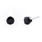 1.50 Ct. Sterling Silver Black CZ Stud Earrings 6mm
