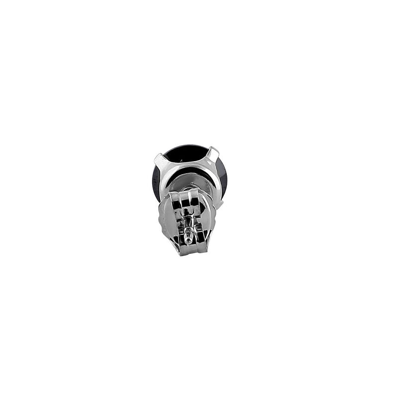 0.5 Ct Sterling Silver Black CZ Stud Earrings 4mm