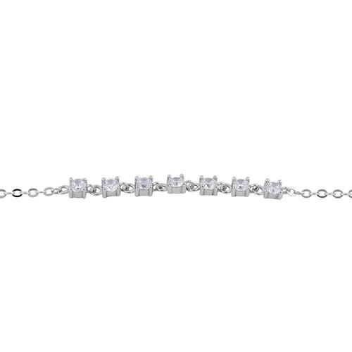 Sterling Silver Elegant Clear CZ Bracelet