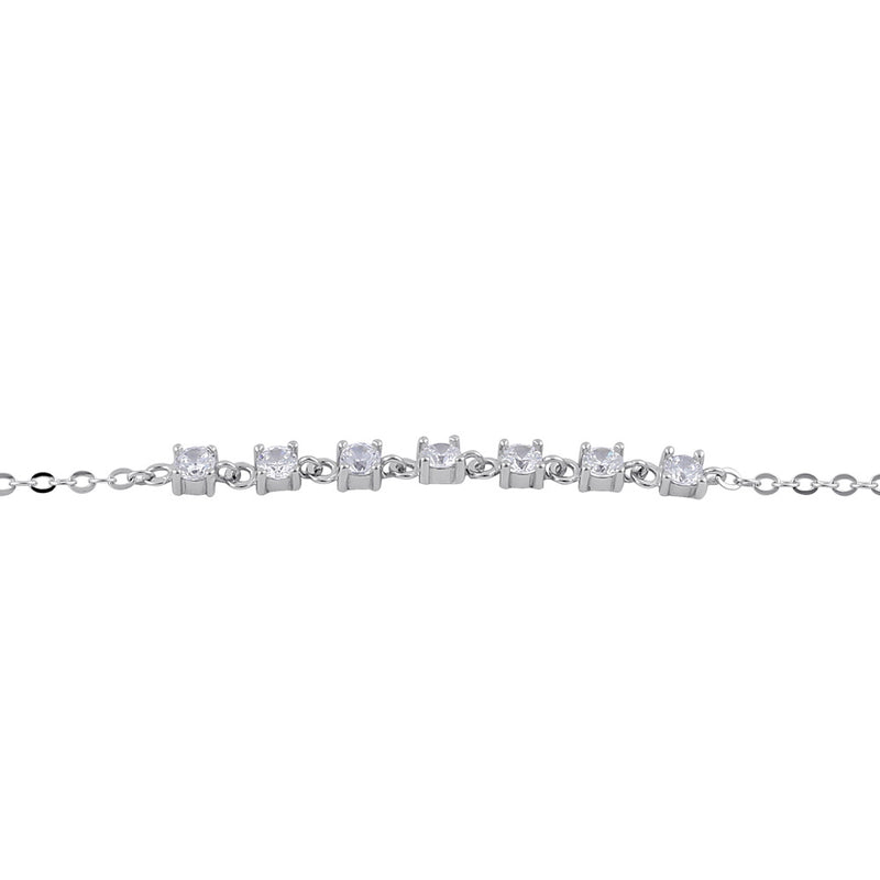 Sterling Silver Elegant Clear CZ Bracelet