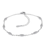 Sterling Silver Marquise CZ Bracelet