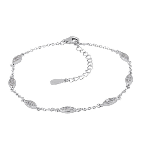 Sterling Silver Marquise CZ Bracelet