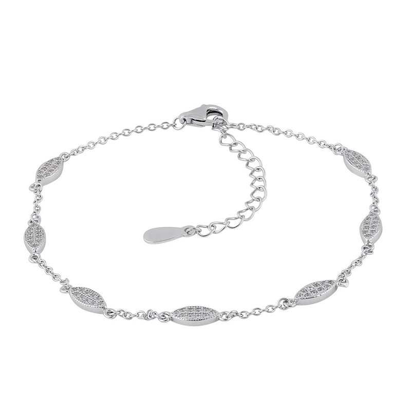 Sterling Silver Marquise CZ Bracelet