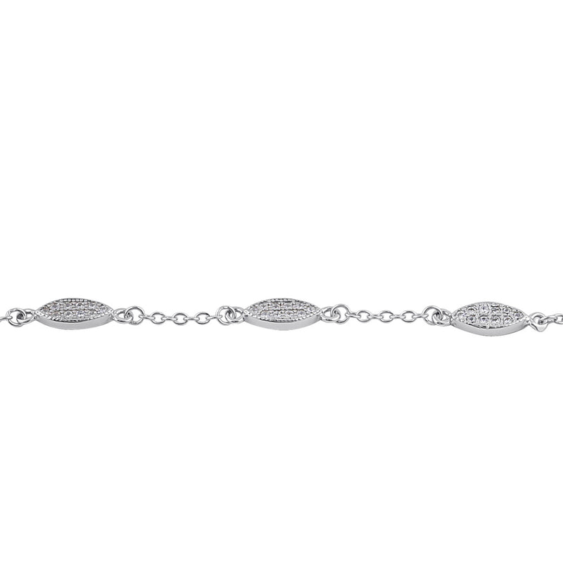 Sterling Silver Marquise CZ Bracelet