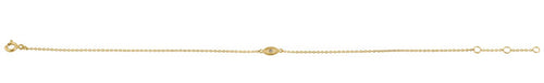 Solid 14K Yellow Gold Evil Eye CZ Bracelet