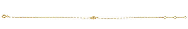 Solid 14K Yellow Gold Evil Eye CZ Bracelet