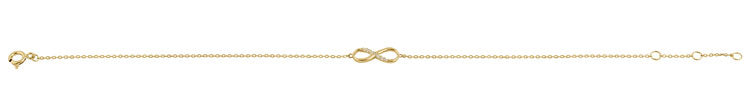 Solid 14K Yellow Gold CZ Infinity Bracelet