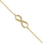Solid 14K Yellow Gold CZ Infinity Bracelet