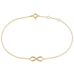 Solid 14K Yellow Gold CZ Infinity Bracelet