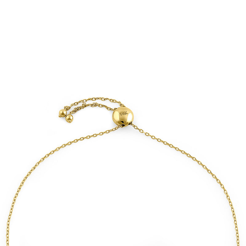 Solid 14K Yellow Gold Heart Bracelet