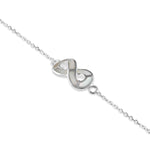 Sterling Silver Mother of Pearl Infinity Bracelet