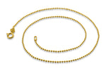 14K Gold Plated Sterling Silver Bead Chain 1.5MM