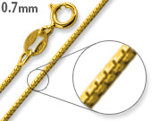 14K Gold Plated Sterling Silver Box Chain 0.7MM