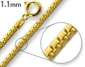 14K Gold Plated Sterling Silver Box Chain 1.1MM