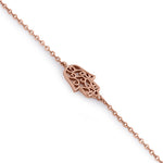 Sterling Silver Rose Gold Plated Hamsa Bracelet