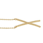 Solid 14K Yellow Gold CZ X Necklace