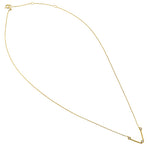 Solid 14K Yellow Gold Flex V Shape CZ Necklace