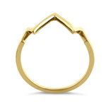 Solid 14K Yellow Gold Zig Zag Ring