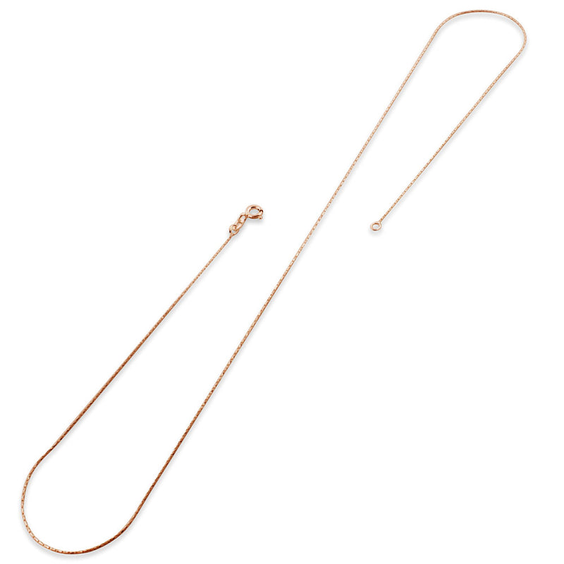 14K Rose Gold Plated Sterling Silver Cardano D/C Chain 0.6MM