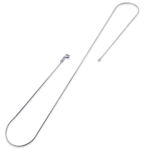 Rhodium Sterling Silver Cardano D/C Chain 0.6MM