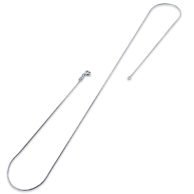 Rhodium Sterling Silver Cardano D/C Chain 0.6MM