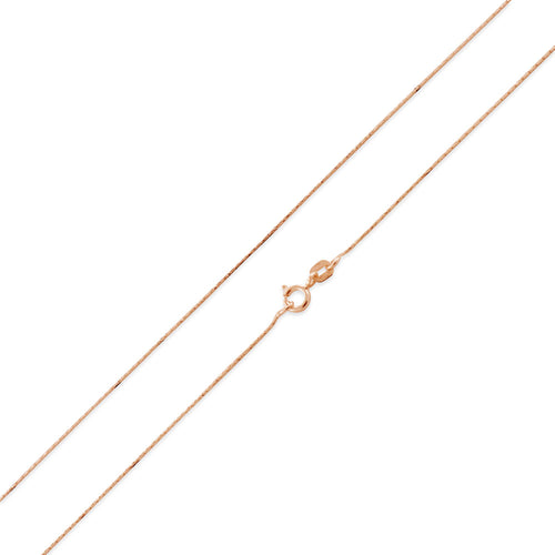14K Rose Gold Plated Sterling Silver Cardano D/C Chain 0.6MM