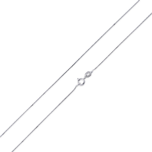 Rhodium Sterling Silver Cardano D/C Chain 0.6MM
