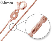 14K Rose Gold Plated Sterling Silver Cardano D/C Chain 0.6MM